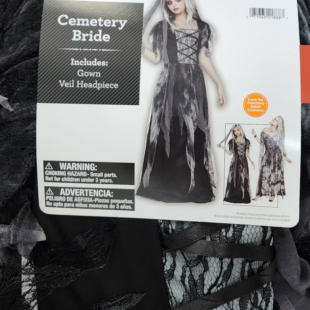 Girls Cemetery Bride Costume - Picture 2 of 3
